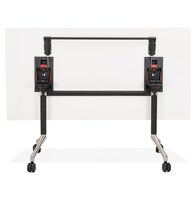 Groot opklapbaar bureau &#039;FLEXO&#039; wit op wielen - 160x80 cm