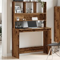 Bureau met schappen 102x45x148 cm houtkleurig