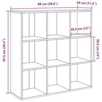 Boekenkast 98x29x97,5 cm artisanaal eikenkleur