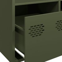 Kast 101x39x103 cm staal olijfgroen met vakken en lades