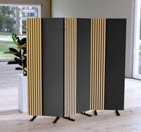Kerkmann - Roomdivider Oxford - antraciet met eiken - geluiddempend kamerscherm