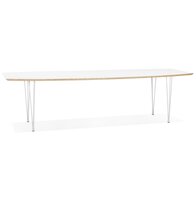Eettafel Tadam - Wit blad met witte poten - Uitschuifbaar - 170(220-270)x100 cm 