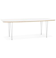Eettafel Tadam - Wit blad met witte poten - Uitschuifbaar - 170(220-270)x100 cm 