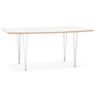 Eettafel Tadam - Wit blad met witte poten - Uitschuifbaar - 170(220-270)x100 cm 