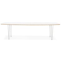 Eettafel Tadam - Wit blad met witte poten - Uitschuifbaar - 170(220-270)x100 cm 