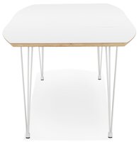 Eettafel Tadam - Wit blad met witte poten - Uitschuifbaar - 170(220-270)x100 cm 