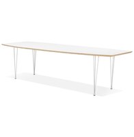 Eettafel Tadam - Wit blad met witte poten - Uitschuifbaar - 170(220-270)x100 cm 