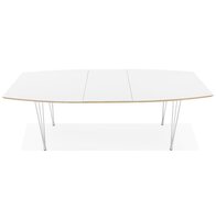 Eettafel Tadam - Wit blad met witte poten - Uitschuifbaar - 170(220-270)x100 cm 