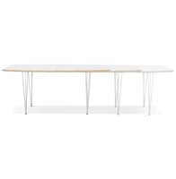 Eettafel Tadam - Wit blad met witte poten - Uitschuifbaar - 170(220-270)x100 cm 