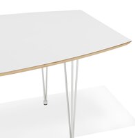 Eettafel Tadam - Wit blad met witte poten - Uitschuifbaar - 170(220-270)x100 cm 