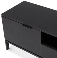 Tv-meubel &#039;CATODIK&#039; van hout en zwart metaal - strak design