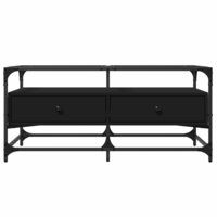 Salontafel Casimir met lades en glazen blad 98,5x50x45 cm staal