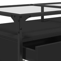 Salontafel Casimir met lades en glazen blad 98,5x50x45 cm staal
