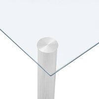 Smalle Eettafel Calli 120x60x75 cm gehard glas transparant