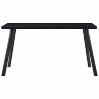 Smalle Eettafel Marvin 140x70x75 cm gehard glas zwart