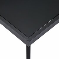 Smalle Eettafel Marvin 140x70x75 cm gehard glas zwart
