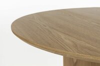 Eettafel Laurent naturel - rond 120x120 cm - licht bruin eiken hout