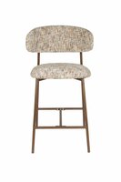 Counter chair Claes - Set 2 krukken - Stof multiclour - Poten hout