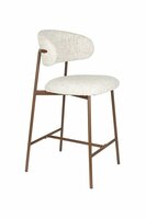 Counter chair Claes - Set 2 krukken - Stof offwhite - Poten hout
