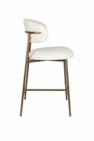 Counter chair Claes - Set 2 krukken - Stof offwhite - Poten hout