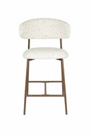 Counter chair Claes - Set 2 krukken - Stof offwhite - Poten hout