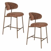 Counter chair Claes - Set 2 krukken - Stof terra - Poten hout