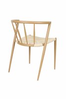 Eetkamerstoel CHE naturel - Set 2 - gevlochten zitting - metalen poten - beige