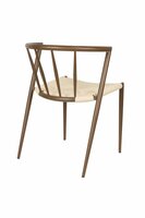 Eetkamerstoel CHE walnut- Set 2 - gevlochten zitting - metalen poten - walnoten