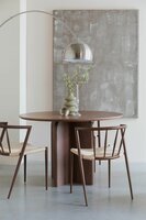 Eetkamerstoel CHE walnut- Set 2 - gevlochten zitting - metalen poten - walnoten