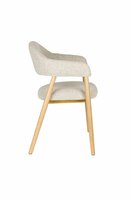 Eetkamerstoel Indy naturel - Set 2 - zitting stof beige - poten eikenhout 