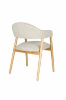 Eetkamerstoel Indy naturel - Set 2 - zitting stof beige - poten eikenhout 