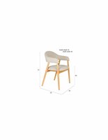 Eetkamerstoel Indy naturel - Set 2 - zitting stof beige - poten eikenhout 