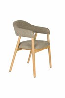 Eetkamerstoel Indy naturel - Set 2 - zitting stof bruin- poten eikenhout 