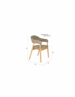 Eetkamerstoel Indy naturel - Set 2 - zitting stof bruin- poten eikenhout 