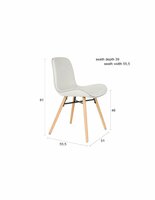 Eetkamerstoel Lester beige - Set 2 - gevlochten zitting - metalen poten 