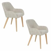 Eetkamerstoel Loua bruin - Set 2 - zitting stof - poten hout 