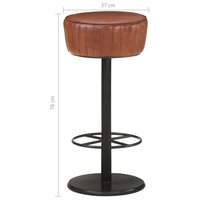 Barkruk Toog echt leer bruin - 76 cm hoog