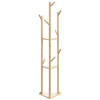 Kapstok Namen met haken en schappen 39x33x166 cm bamboe
