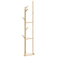 Kapstok Namen met haken en schappen 39x33x166 cm bamboe