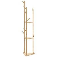 Kapstok Namen met haken en schappen 39x33x166 cm bamboe