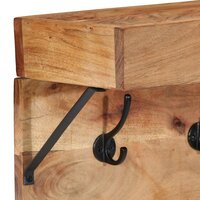 Kapstok Manny met plank Bruin 73 x 19 x 23 cm Massief acaciahout