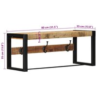 Kapstok Matthijs 80x35x35 cm massief ruw mangohout