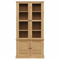Vitrinekast VIGO 85x35x170 cm massief licht bruin grenenhout