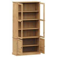Vitrinekast VIGO 85x35x170 cm massief licht bruin grenenhout