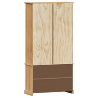 Vitrinekast VIGO 85x35x170 cm massief licht bruin grenenhout