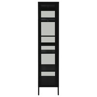 Vitrinekast Amber 90x40x180 cm staal en gehard glas zwart
