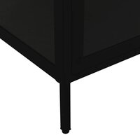 Vitrinekast Amber 90x40x180 cm staal en gehard glas zwart