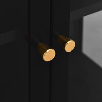 Vitrinekast Amber 90x40x180 cm staal en gehard glas zwart