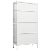 Vitrinekast Amber 90x40x180 cm staal en gehard glas wit