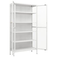Vitrinekast Amber 90x40x180 cm staal en gehard glas wit